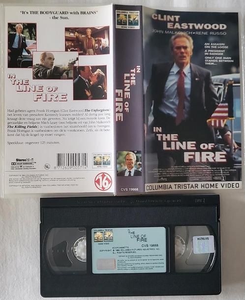 Clint Eastwood In The Line Of Fire VHS Actie/Thriller, Cd's en Dvd's, VHS | Film, Zo goed als nieuw, Actie en Avontuur, Vanaf 16 jaar