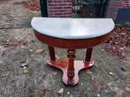 Biedermeier mahonie halvemaan wandtafel, wit marmeren blad., Ophalen