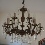 Antieke Kroonluchter met pegels, Huis en Inrichting, Lampen | Kroonluchters, Ophalen, Gebruikt, Glas, Antiek rustiek