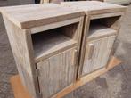 Robuuste nachtkastjes van opgeschuurd, gebruikt steigerhout, Ophalen of Verzenden, Nieuw, Hout, Minder dan 45 cm