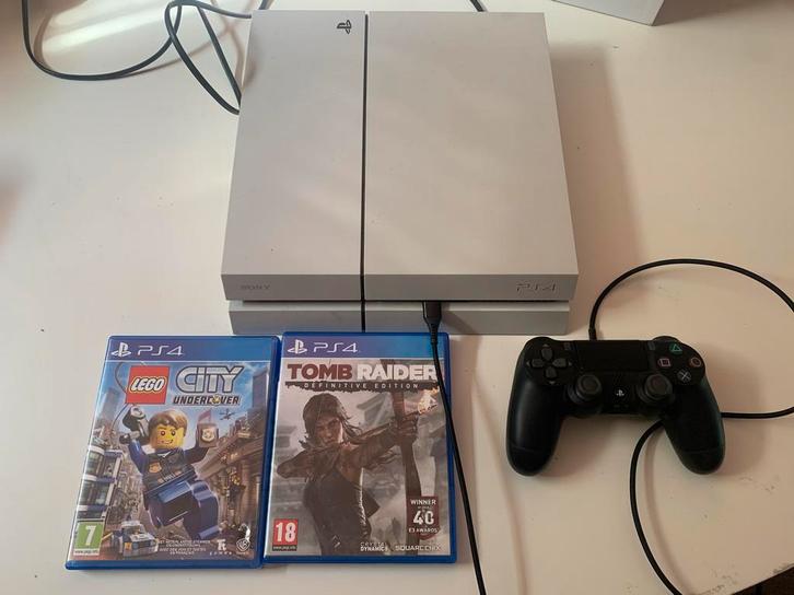 PS4 Slim 500GB + Controller + Games, Spelcomputers en Games, Spelcomputers | Sony PlayStation 4, Gebruikt, Slim, 500 GB, Met 1 controller