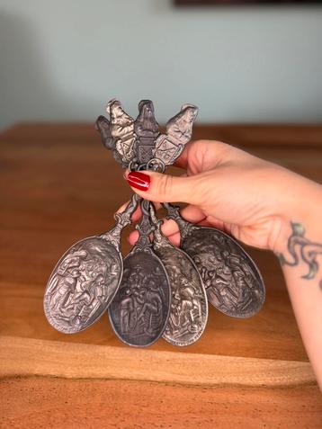 Zinn Tiel Collectie Handgemaakte Tin Lepelset uit Nederland beschikbaar voor biedingen