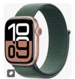 Apple Watch 10 Rose Goud met Groene Band, Afstand, IOS, Nieuw, Ophalen of Verzenden