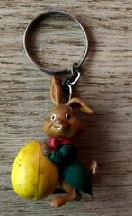 Oude sleutelhanger van de paashaas, Verzamelen, Ophalen, Gebruikt, Knuffel of Figuurtje