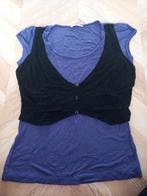 Paarse top met zwart gilet maat l, Kleding | Dames, Tops, Maat 38/40 (M), Zwart, Ophalen of Verzenden, Zonder mouw