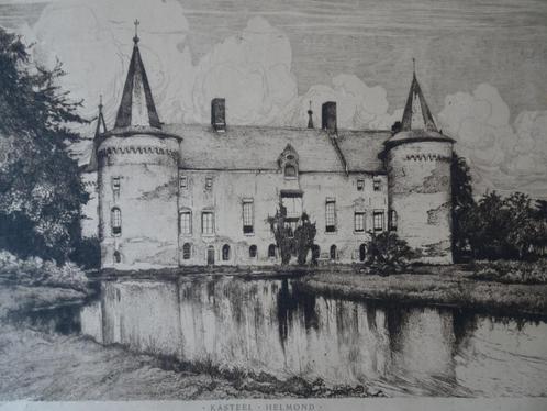 Grote ets Kasteel Helmond Willem Wenckebach, ca 1890, Antiek en Kunst, Kunst | Etsen en Gravures, Verzenden