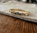 Zilveren 925 goud vergulde ring maat 17 met zirkonia, Sieraden, Tassen en Uiterlijk, Ringen, Nieuw, Ophalen of Verzenden, 17 tot 18