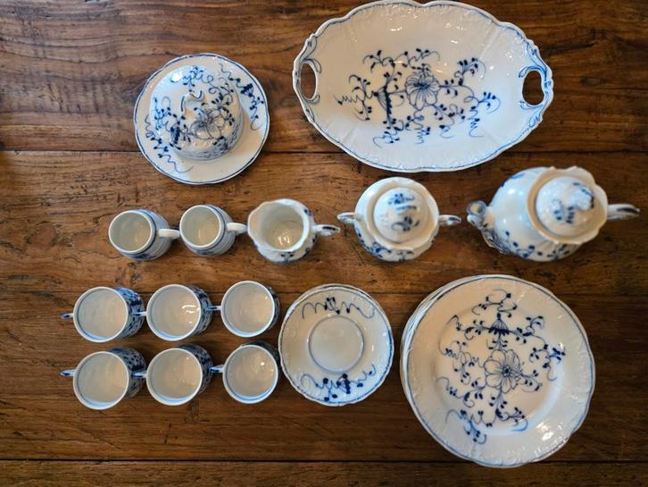Brocante Blauw Servies, Antiek en Kunst, Curiosa en Brocante, Ophalen