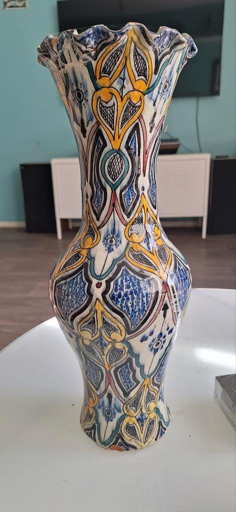 Vintage Handbeschilderde Vaas, Antiek en Kunst, Antiek | Vazen, Ophalen of Verzenden