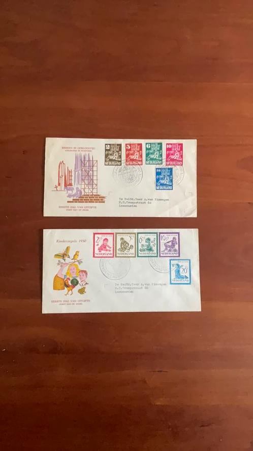eerste dag enveloppen (FDC) 1950, Postzegels en Munten, Postzegels | Eerstedagenveloppen, Beschreven, Nederland, Ophalen