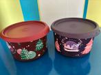 046 Nieuwe trommels van Tupperware 2 stuks kerst, Verzenden, Nieuw, Rood, Bus of Trommel