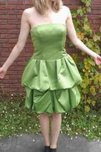 Groene satijnen strapless galajurk met ingebouwde bh, Galajurk, Zo goed als nieuw, Groen, Ophalen