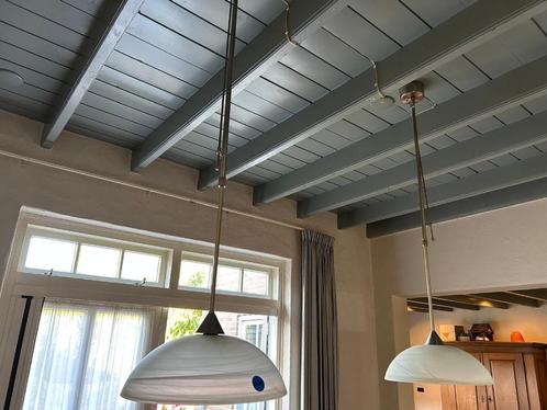 Hanglamp eettafel, Huis en Inrichting, Lampen | Hanglampen, Gebruikt, 75 cm of meer, Glas, Ophalen