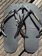Havaianas Slim - Zwart - 2 Swarovski steentjes zwart, Kleding | Dames, Slippers, Zwart, Nieuw, Ophalen of Verzenden