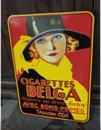 Belga sigaretten emaille bord, Ophalen of Verzenden, Zo goed als nieuw, Reclamebord