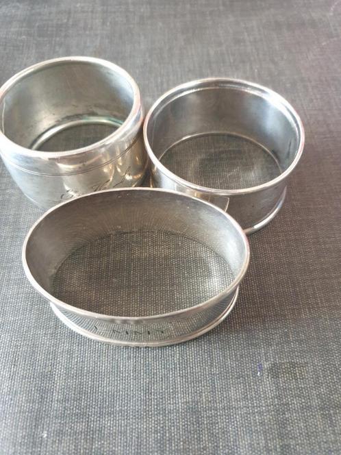 3 Zwaar Verzilverde Servetringen - Vintage, Antiek en Kunst, Antiek | Goud en Zilver, Zilver, Ophalen of Verzenden
