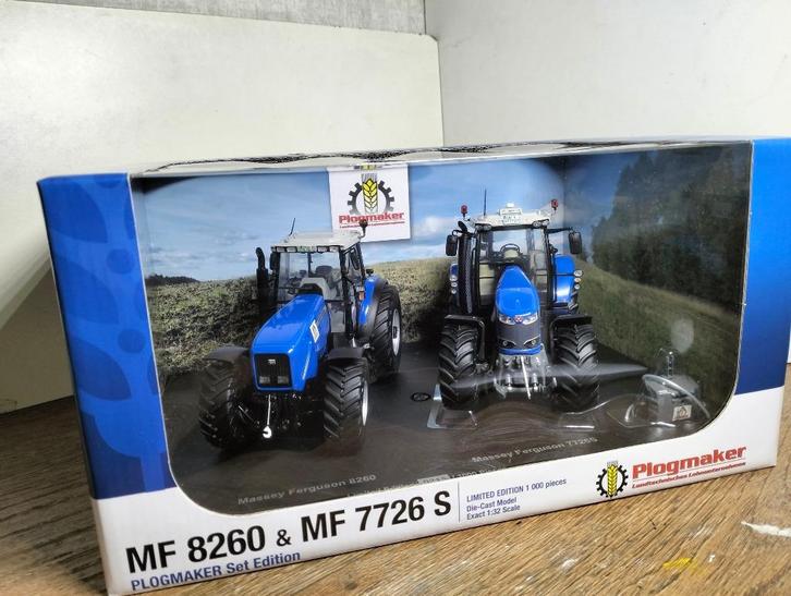 Te koop UH Massey Ferguson 8260/7726S Plogmaker Gelimiteerd., Hobby en Vrije tijd, Modelauto's | 1:32, Nieuw, Tractor of Landbouw