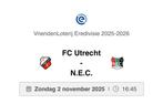 4x FC Utrecht - Nec kaartjes/tickets rij 3 en 4 zuidtribune, Tickets en Kaartjes, Losse kaart, Twee personen, November