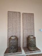 Geweldige wanddecoratie met 2 windlichten erbij, Ophalen, Zo goed als nieuw