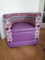 Kinderfauteuil - retromotief paars/roze, Kinderen en Baby's, Kinderkamer | Tafels en Stoelen, Gebruikt, Ophalen, Stoel(en)