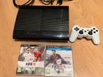 Ps3 super slim 500gb met controller en spellen, Verzenden, Zo goed als nieuw, 500 GB, Met 1 controller