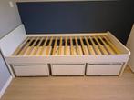 1 persoons bed, IKEA slakt met 3 ladeblokken eronder, Huis en Inrichting, Slaapkamer | Bedden, Ophalen, Gebruikt, 90 cm, Eenpersoons