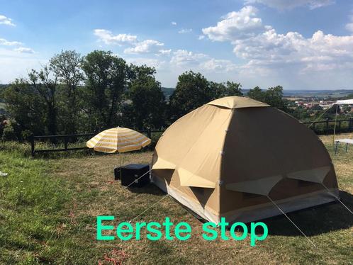 karsten opblaastent beige, 3x3 (Basis), Caravans en Kamperen, Tenten, tot en met 4, Zo goed als nieuw, Ophalen