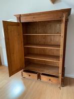 Massief houten kast - linnenkast, Huis en Inrichting, Kasten | Kledingkasten, Ophalen, Gebruikt, 100 tot 150 cm, Met lade(s)