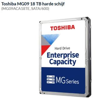 Toshiba MG09 18TB 3.5" SATA III MG09ACA18TE beschikbaar voor biedingen