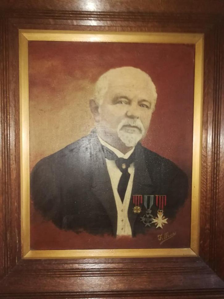 Antiek portret in olieverf, F. Maes., Antiek en Kunst, Kunst | Schilderijen | Klassiek, Ophalen