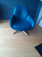 Mooie lederen fauteuil op draaivoet, Ophalen of Verzenden, 75 tot 100 cm, 50 tot 75 cm