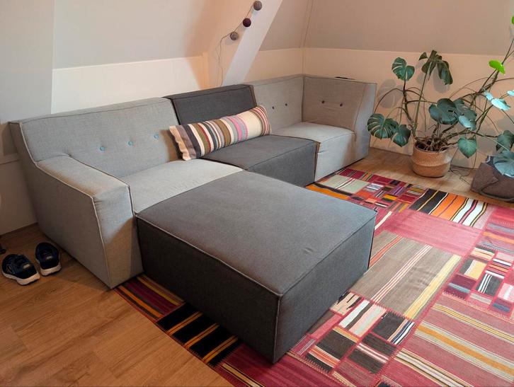 Homestock 3-zits bank + hocker - Gebruikte staat, Huis en Inrichting, Banken | Bankstellen, Gebruikt, Rechte bank, Driepersoons