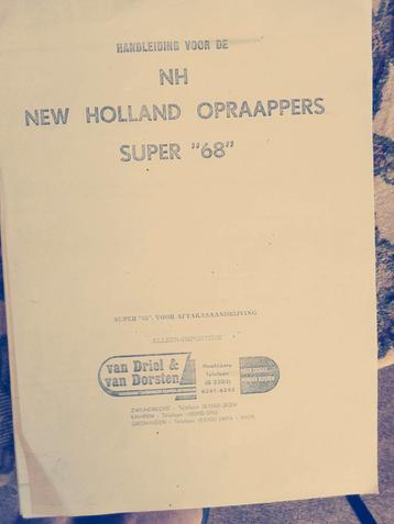 New Holland Super Hayliner 68 Instructieboekje prijs n.o.t.k beschikbaar voor biedingen