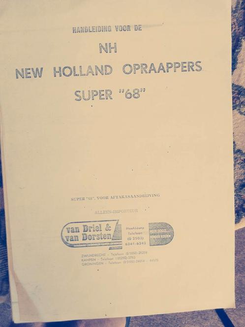 New Holland Super Hayliner 68 Instructieboekje prijs n.o.t.k, Auto diversen, Handleidingen en Instructieboekjes, Ophalen of Verzenden