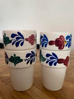 Boerenbont Stapelbekers - 4 Stuks, Huis en Inrichting, Keuken | Servies, Gebruikt, Overige typen, Ophalen of Verzenden, Aardewerk