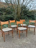 5 eetkamerstoelen (vintage/design/scandinavisch), Ophalen, Gebruikt, Leer, Vier