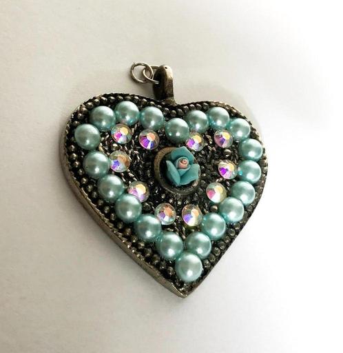 Vintage Mooe solide, stevige kettinghanger Aurora Borealis, Sieraden, Tassen en Uiterlijk, Kettinghangers, Zo goed als nieuw, Verzenden