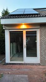 Hardhouten kozijn met openslaande deur 205 breed x 215 hoog, Ophalen, Gebruikt, Deurkozijn, 150 tot 225 cm