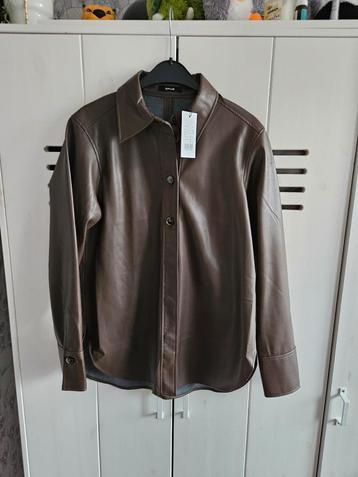 Opus nep leren pmu blouse vest jasje bruin maat s nieuw  beschikbaar voor biedingen