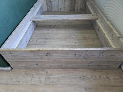 Steigerhout bed twijfelaar, Huis en Inrichting, Slaapkamer | Bedden, Twijfelaar, 120 cm, 200 cm, Ophalen