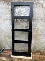 Binnendeur met glas zwart., Ophalen, Gebruikt, Minder dan 80 cm, Binnendeur