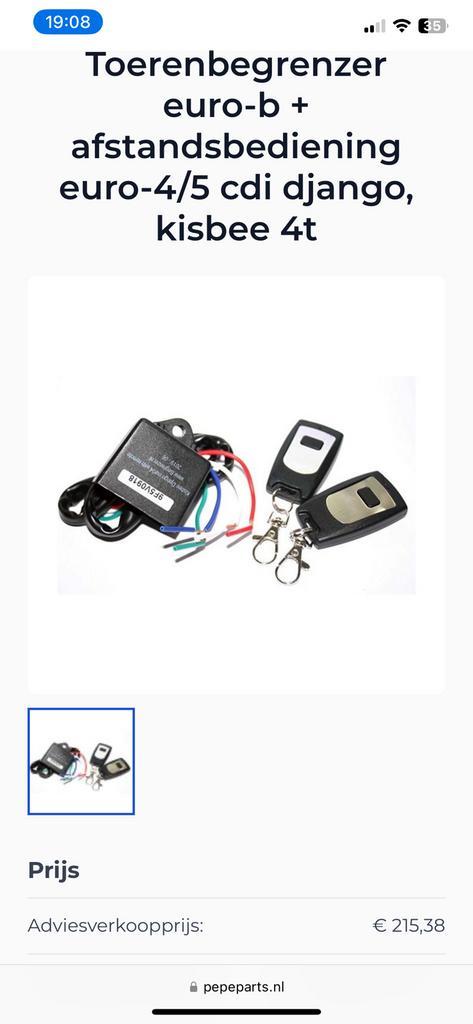 BEGRENZER TOERENBEGRENZER KISBEE DJANGO EURO4, Auto diversen, Carkits, Nieuw, Ophalen