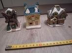 3 stenen kersthuisjes, Diversen, Kerst, Ophalen of Verzenden, Gebruikt