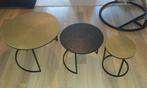 Salontafel - set van 3 ronde salontafels - zwart & goud, Huis en Inrichting, Tafels | Salontafels, Ophalen, Zo goed als nieuw