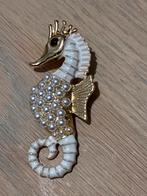Vintage Zeepaard Broche met Parel, Overige materialen, 4 tot 7 cm, Wit, Ophalen of Verzenden
