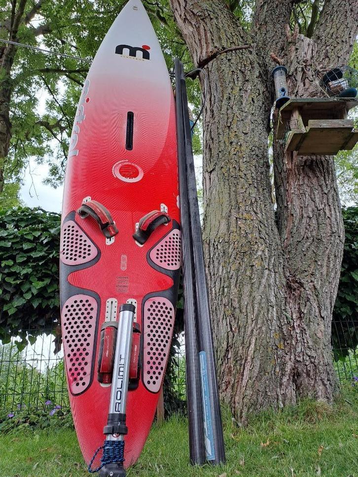 Classic windsurf board Mistral Electron ('97), Watersport en Boten, Windsurfen, Zo goed als nieuw, Plank, 250 tot 300 cm, Met vin(nen)