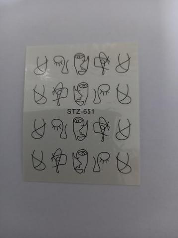 Velletje nagel water decals stickers STZ-651 kunst figuren g beschikbaar voor biedingen