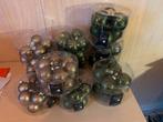 Glazen kerstballen champagne en groen, Diversen, Kerst, Ophalen of Verzenden