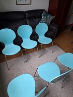 Stoelen 6 vlinder stoelen., Ophalen, Gebruikt, Blauw, Hout