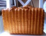 vintage bruin rieten handkoffer/omvang 32 cm, Sieraden, Tassen en Uiterlijk, Koffers, Overige materialen, Gebruikt, Minder dan 50 cm